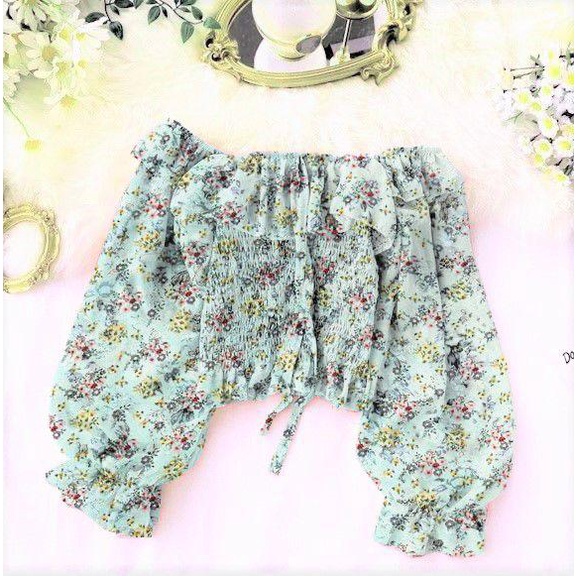 KALANTHA FASHION Polky Flow Top Atasan Wanita Motif Bunga Super Cantik Blouse Ceruti Terbaru