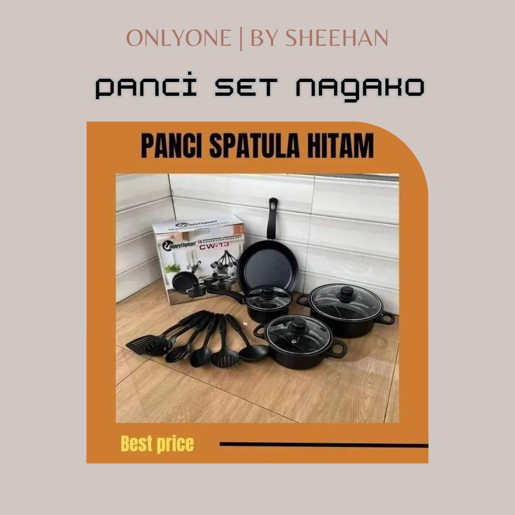 Panci Set dan Spatula / Frypan / Penggoreng / Panci / Spatula Set