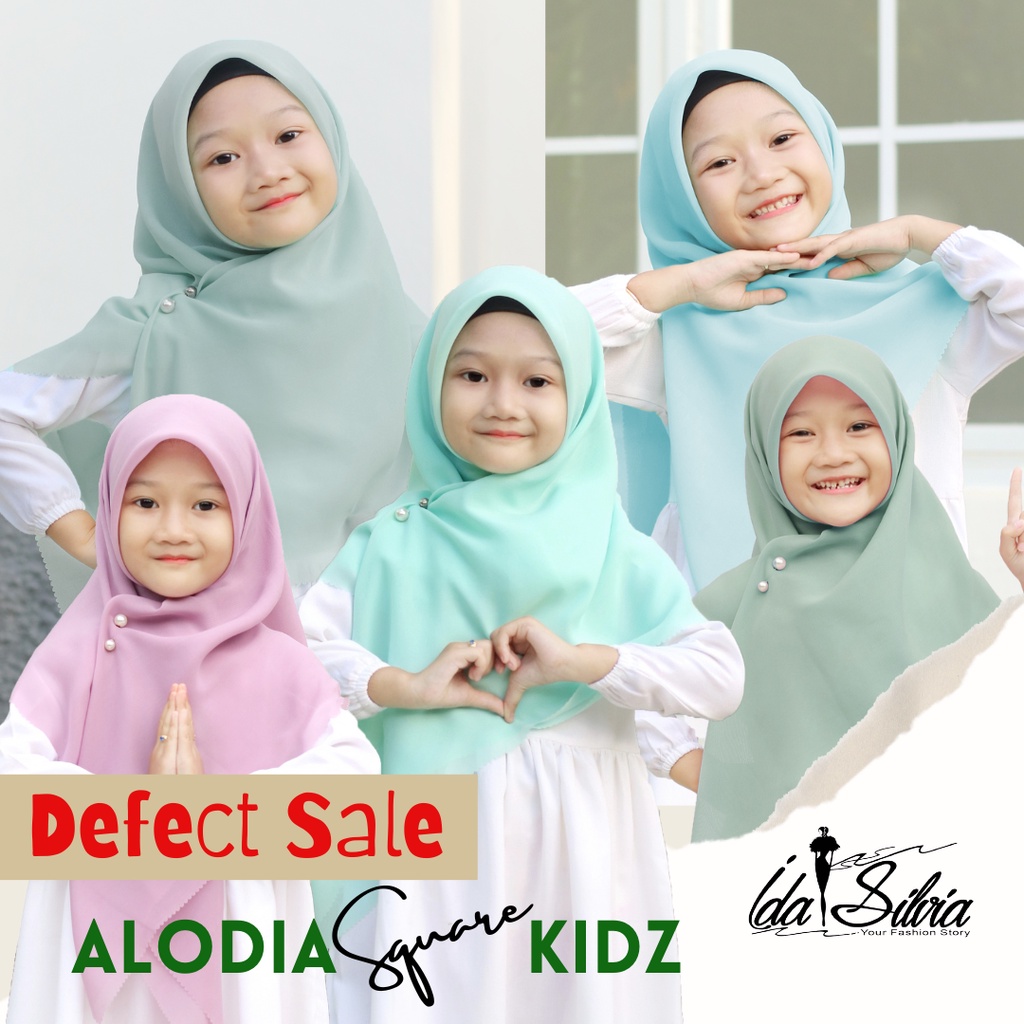 (DEFECT SALE) Jilbab Segiempat Anak Lasercut  / Kerudung Segi Empat Hijab square Premium marun hitam