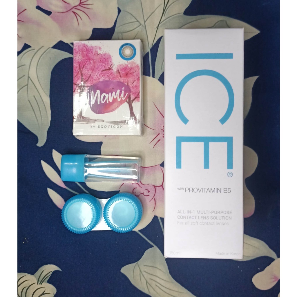 Paket Softlens X2 Nami Normal Dia 14,5mm + Air Softlens Ice 150ml + Pinset + Lenscase