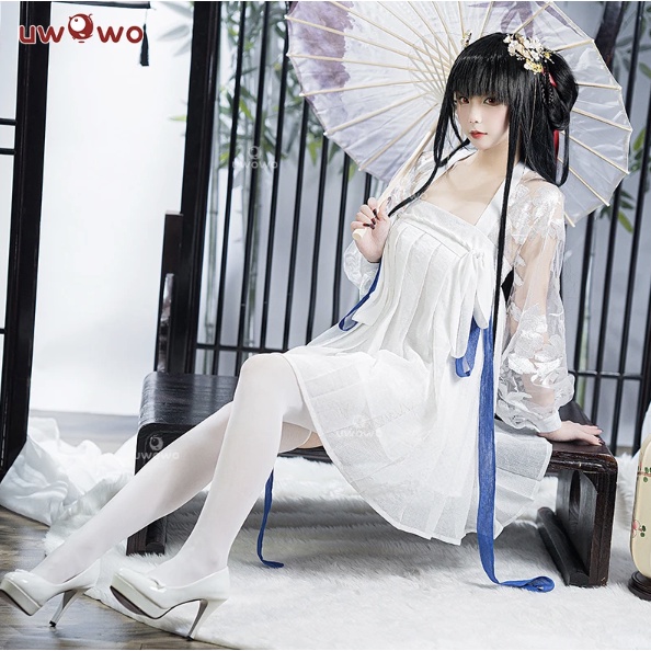 PRE-SALE UWOWO Game Azur Lane Yat Sen White Chinese Style Dress Cosplay Costume Role Play Girl Dresses