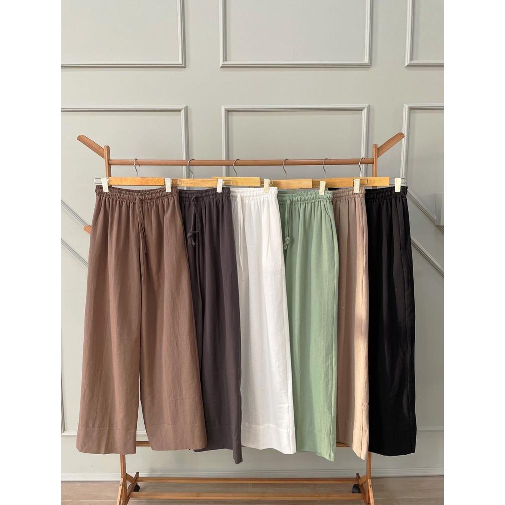 Ddc9661 R8 - Danielle Cullotes Pants Bahan Cotton Linen Hq Free Ongkir Dan Bisa Cod