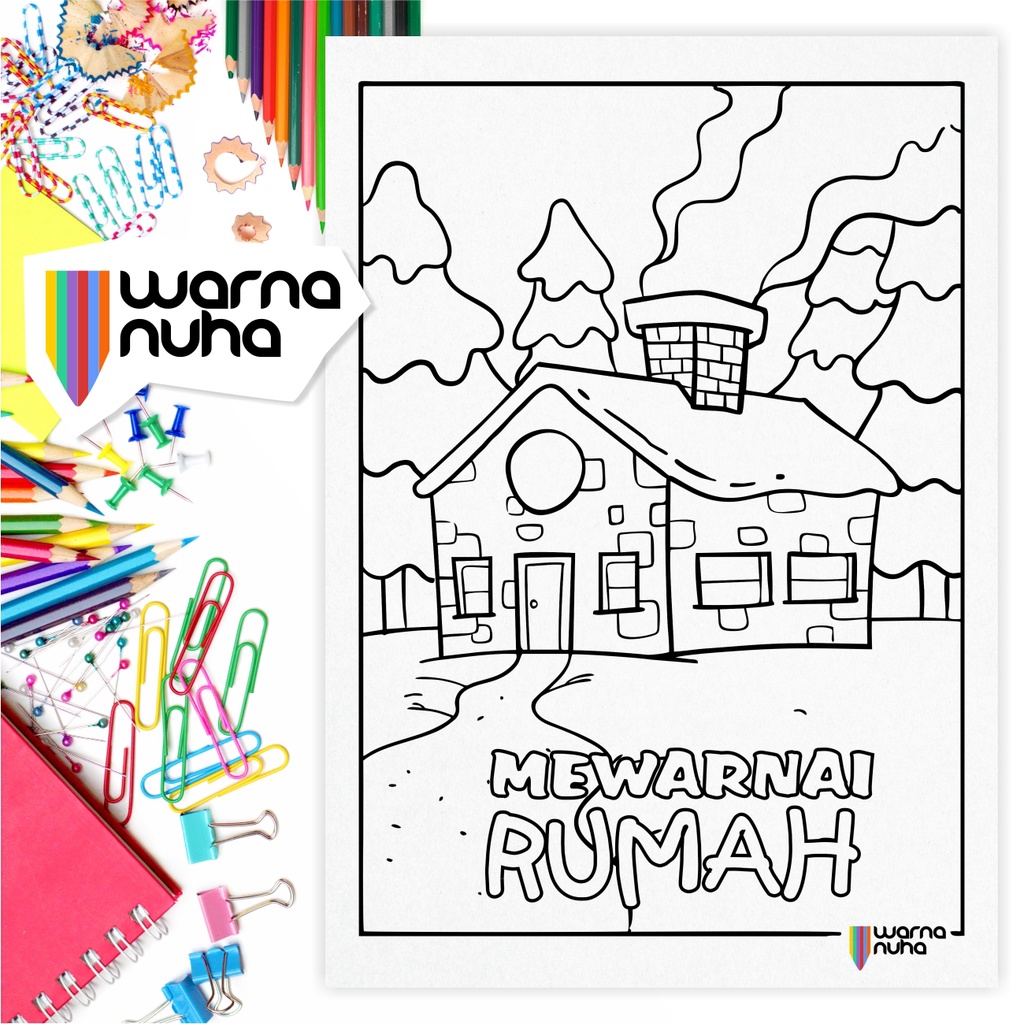 

Lembar Sketsa Mewarnai Tema Rumah A4