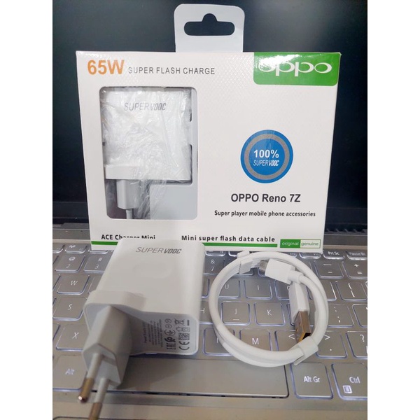 TUKUYU-Travel Charger Oppo RENO 7Z 65W SuperVooc Fast Charging MICRO &amp; TYPE C Original 100%