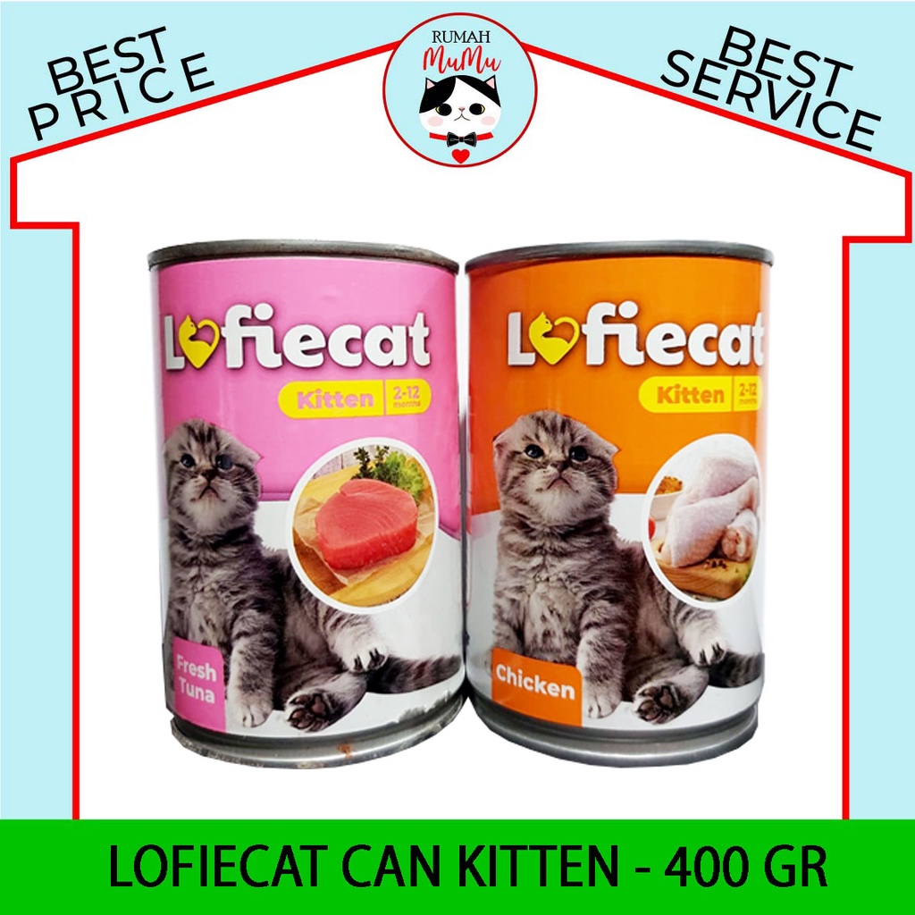 MAKANAN BASAH KALENG ANAK KUCING LOFIECAT 400 GR