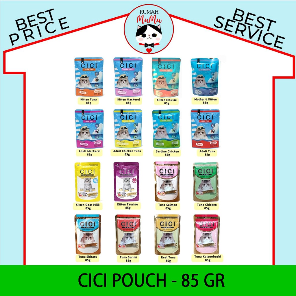 MAKANAN BASAH ADULT KITTEN CICI POUCH 85 GR