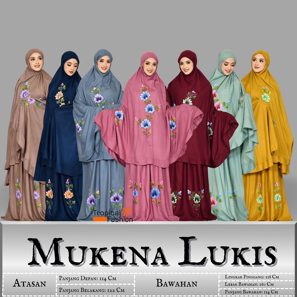 Mukena Bali Lukis Bahan Rayon Premium Untuk Remaja Dan Dewasa Termurah Kekinian