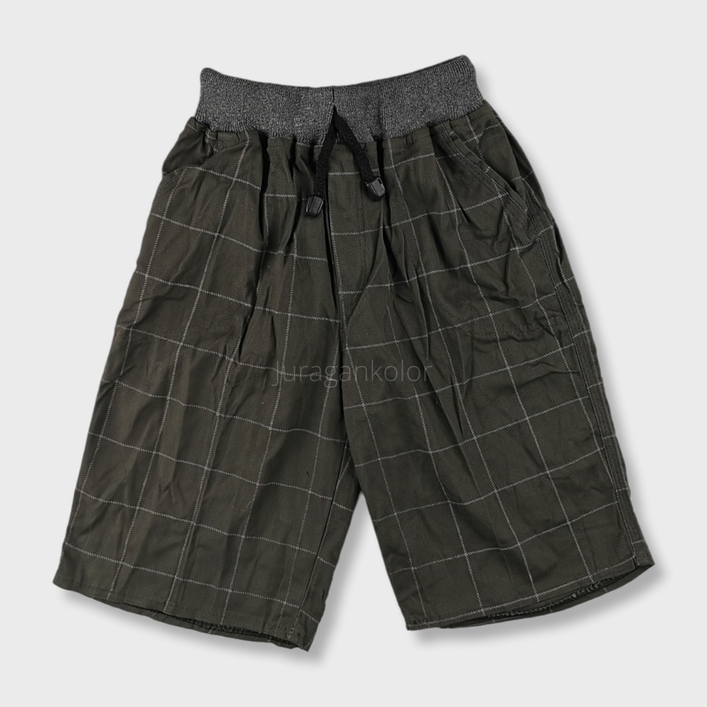 Celana Pendek Anak Cowok Laki-Laki Chino Distro Motif Kotak Tartan Katun Stretch