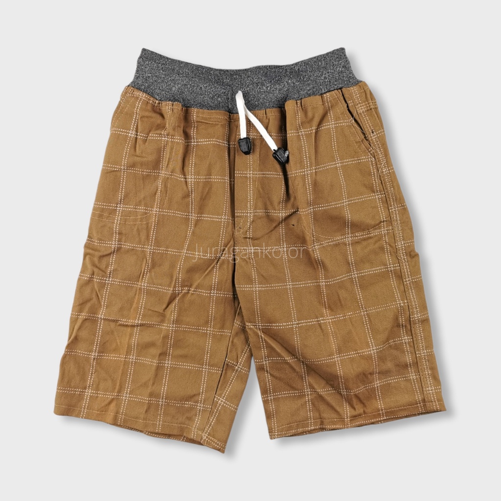 Celana Pendek Anak Cowok Laki-Laki Chino Distro Motif Kotak Tartan Katun Stretch
