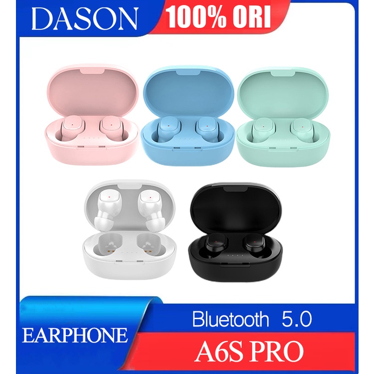 Macaron Wireless Bluetooth Earphone Earbuds Wireless Noise-cancelling Headphones Headset Waterproof Upgraded Bluetooth 5.0 - A6S Pro（COD)