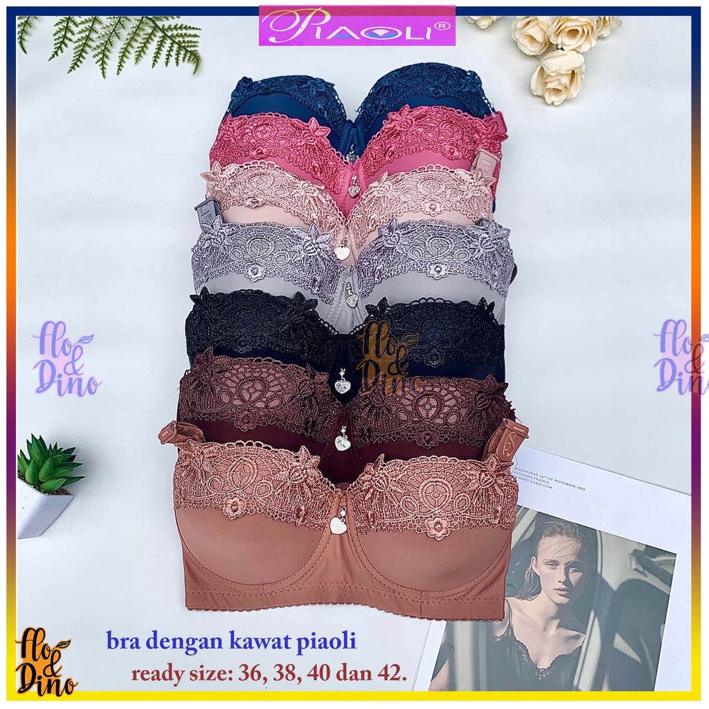 Bra dengan Kawat Piaoli | BH Push Up Busa Tebal kait 3 Brukat Sexy Kawat 813