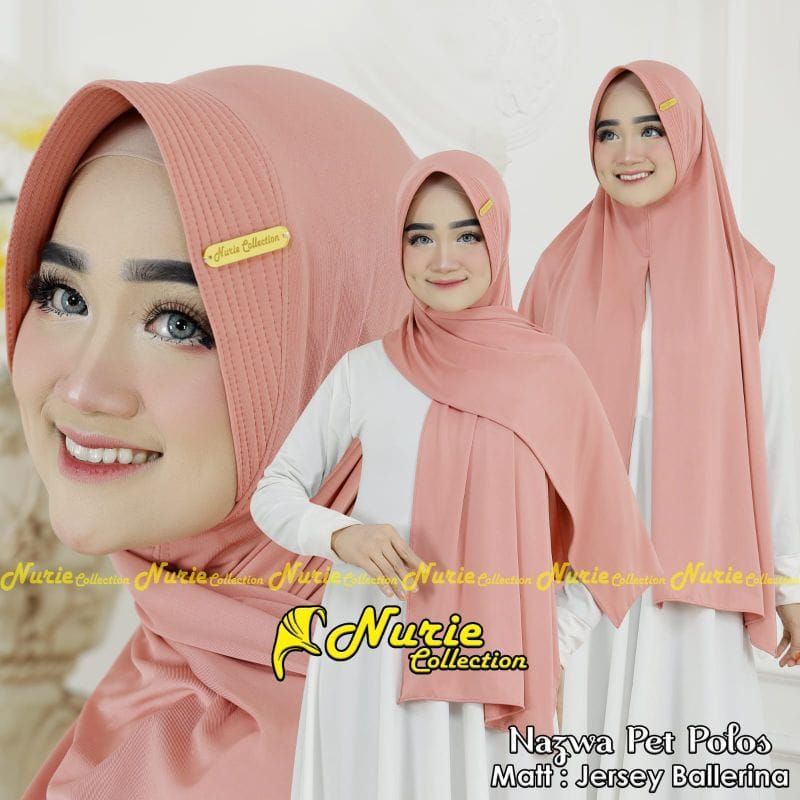 (NURIE) KERUDUNG INSTAN NAZWA PASHMINA PET JERSEY BALLERINA PET POLOS