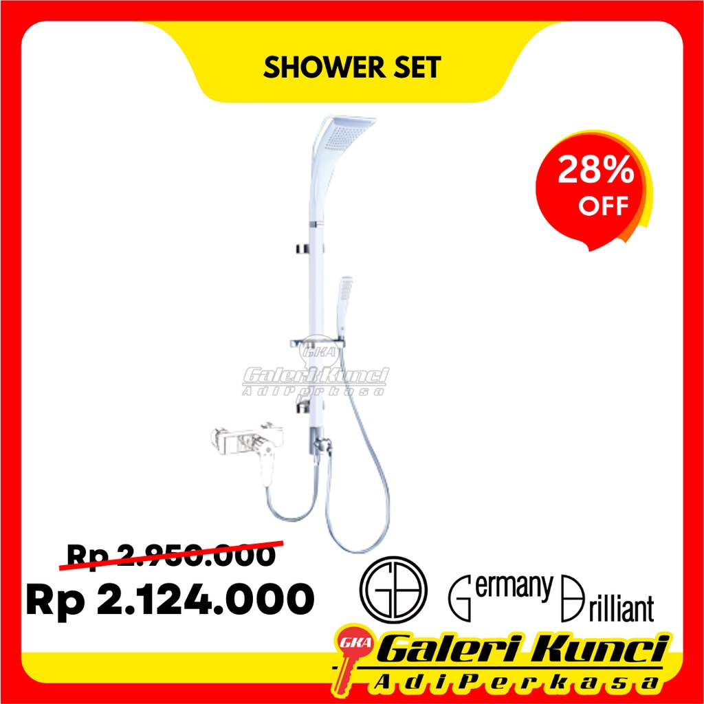 Shower Set Germany Brilliant GBB 1021 White Kran Shower Dingin