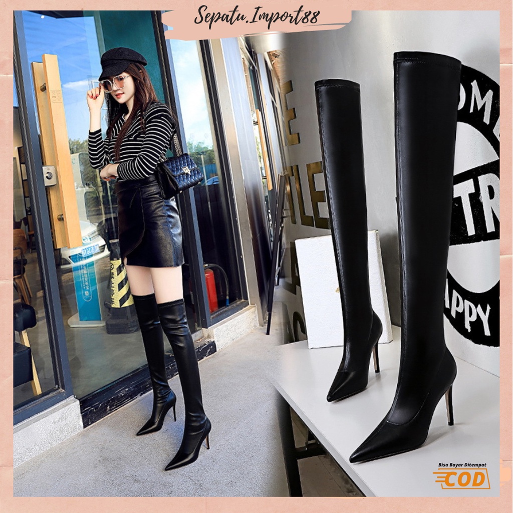 [SEPATU.IMPORT88] SP 650 Sepatu Boots Wanita Heels Korea Import Premium Quality