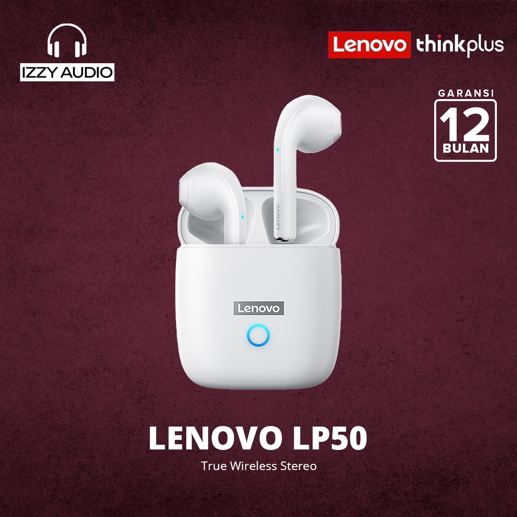 Thinkplus Lenovo LP50 True Wireless Bluetooth Earphone Mini Earbuds Tws-White