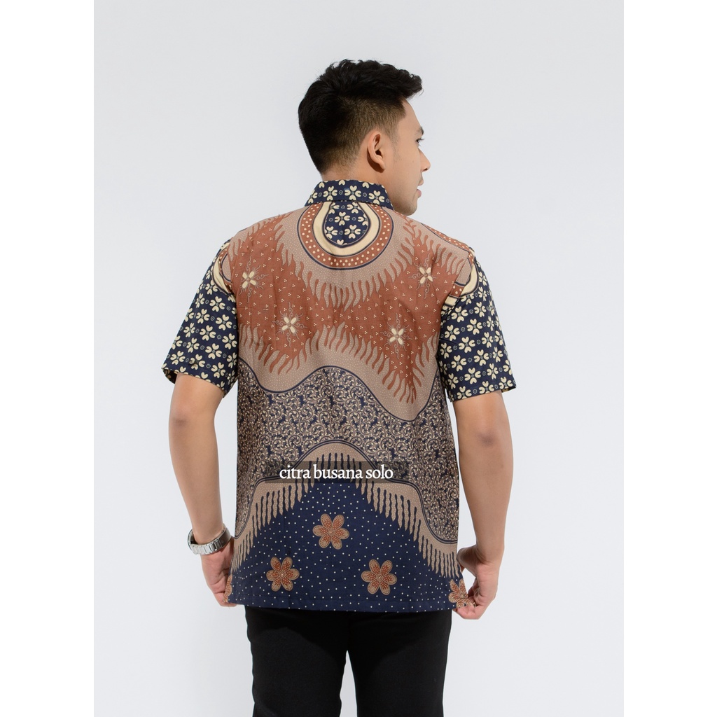 SATRIA PENDEK Kemeja Batik Pria Full Furing Bahan Katun Cabut Primisima