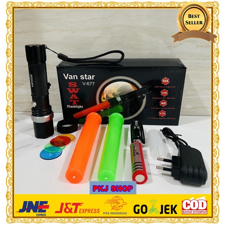 Lampu Senter Police SWAT Lalin Merah Hijau Terang
