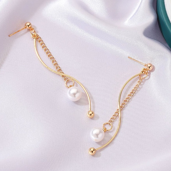 anting fashion mutiara long tassel pearl earrings jan314 (3G2)