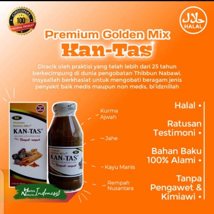 

KAN-TAS HERBAL MINUMAN JUS SARI KURMA AJWA PENCEGAH COVID19