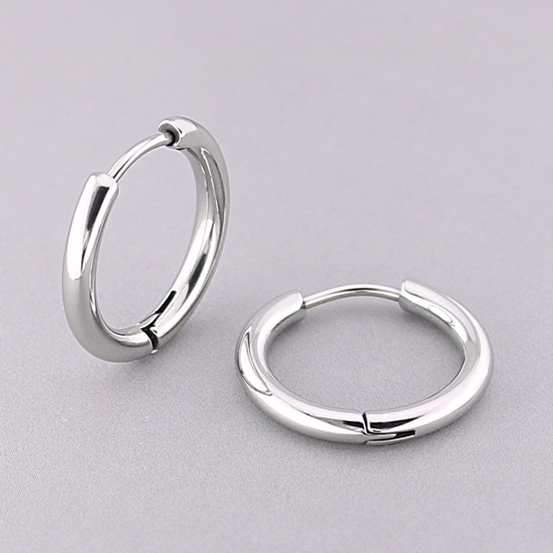 1 psc Wanita/Pria Stainless Steel Kecil Anting Sederhana Lingkaran Tipis Hypoallergenic Telinga Gesper Lingkaran Tindik Tulang Rawan Telinga Tragus