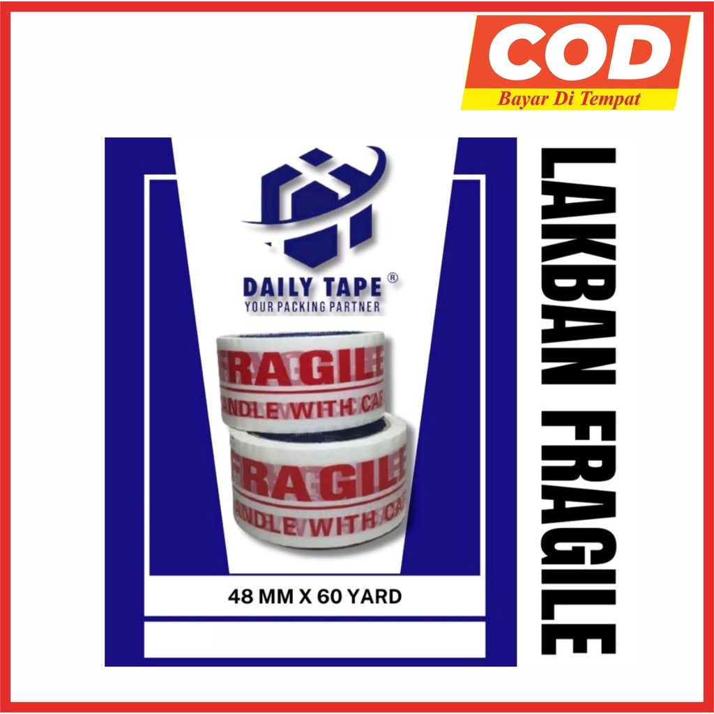 

Daily Tape Lakban Fragile Ukuran 48 mm x 60 Yard