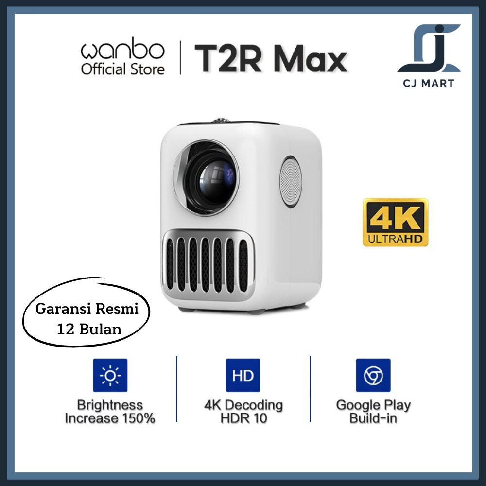 Wanbo T2R Max Projector 1080P 350ANSI Lumens Support 4K Led Proyekor