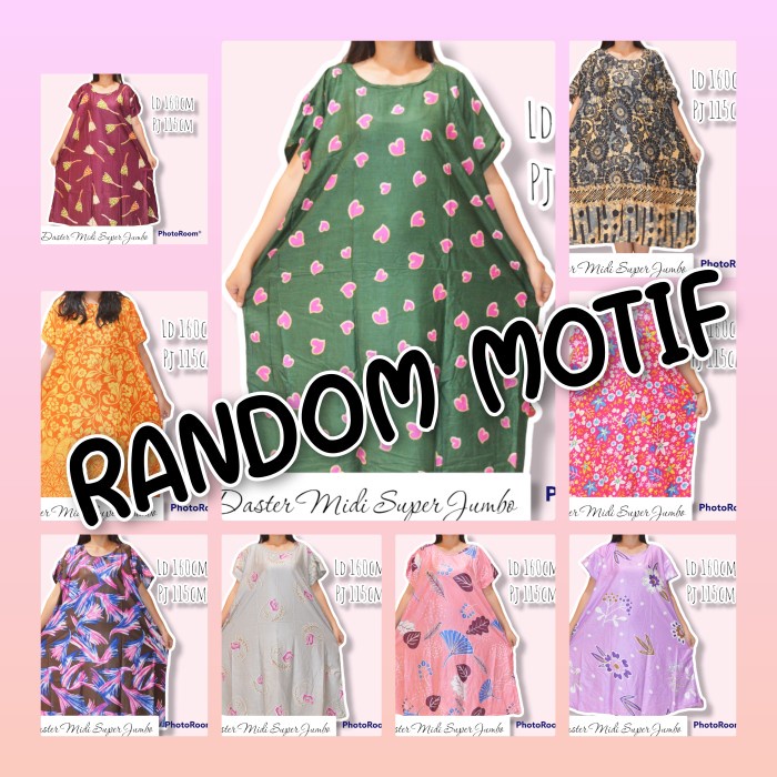 daster panjang Daster Super Jumbo Ld 160 Baju Tidur Wanita Pakaian Cewek Gemuk RANDOM Ld 120cm O8J6 