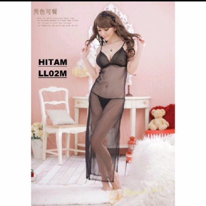 daster busui jeso baju haram hot seserahan dress tipis transparan piyama daster lin Putih T2W9 big s