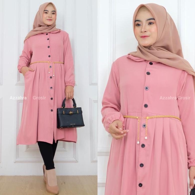 READY STOK ORIYA TUNIK - LD100-110 Tunik Shakila Premium Kancing Aktif Free Belt / Cesira Tunik / Mi