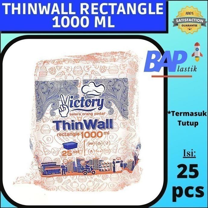 <<<<<] Thinwall Rectangle 1000 ml / Kotak Makan Plastik / Thinwall Victory