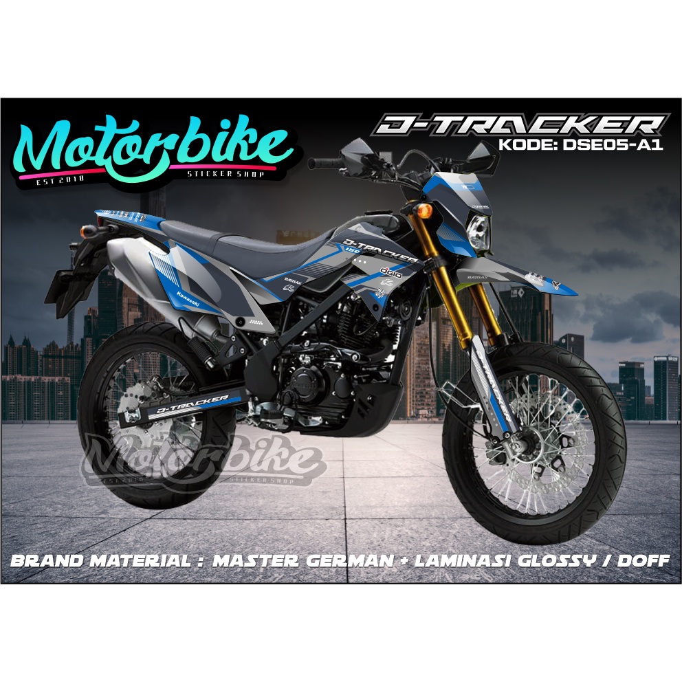 Sticker Decal KLX Dtracker Biru_Decal Dtracker SE 150