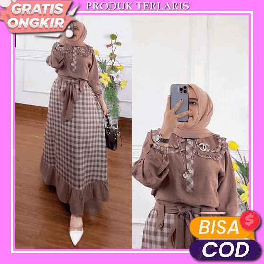 Gamis Terbaru 2023 Lebaran Wanita Import - Gsmis Remaja Jumbo Korean Style Burkat - Drees Kekinian T
