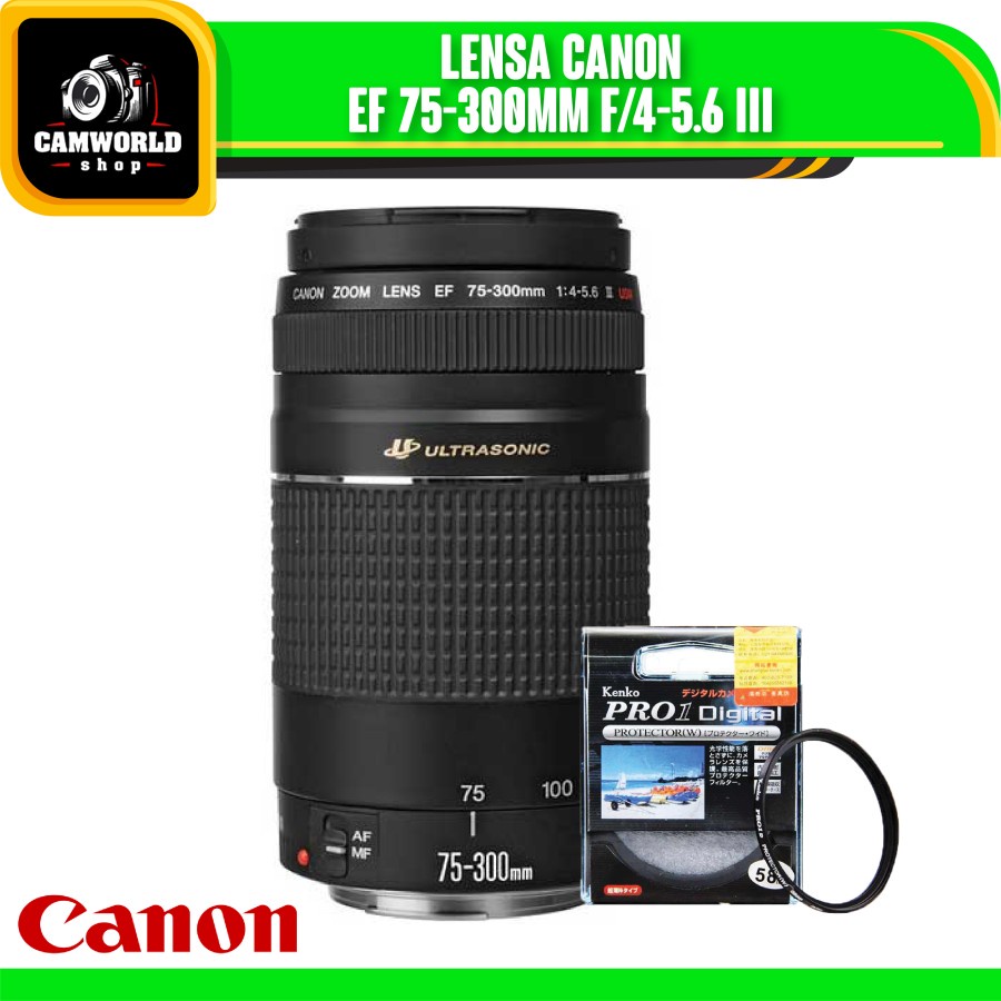 Canon EF 75-300mm F4-5.6 III - Lensa Canon EF 75-300mm