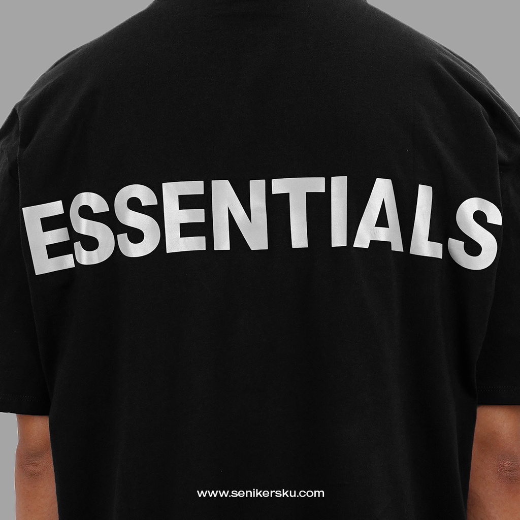 Essentials FOG 3M Boxy Logo Black Tee SS19