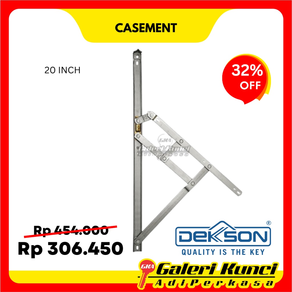 Engsel Casement Dekson Dekkson 20 Inch SS Engsel Jendela Alumunium