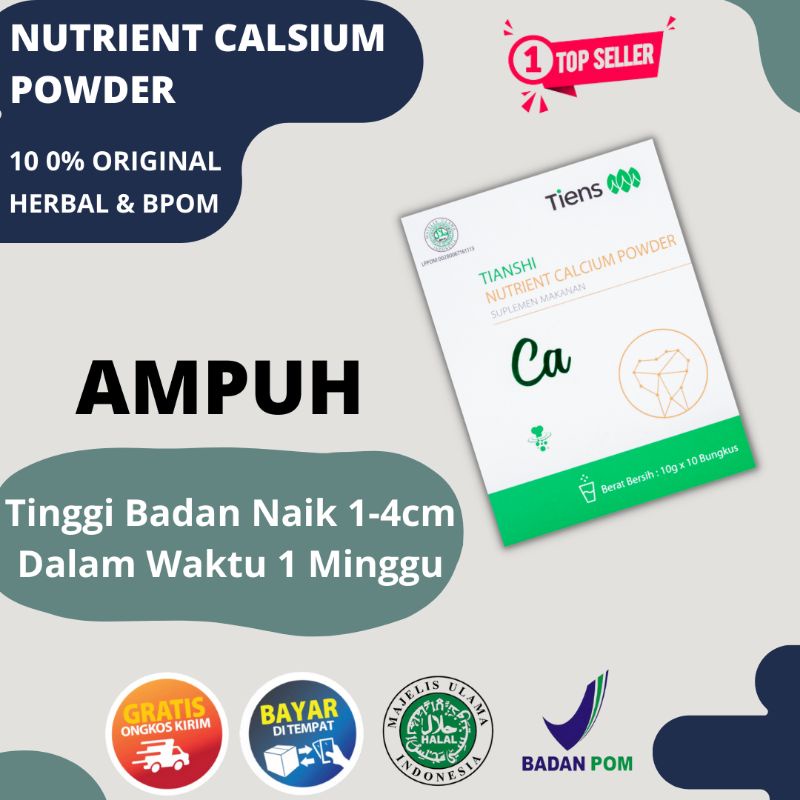 (TERLARIS) NHCP NUTRIENT HIGHT CALSIUM POWDER 1 BOX SUPLEMEN VITAMIN PENINGGI BADAN DEWASA ANAK HYPE