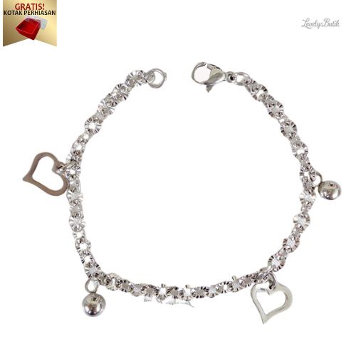 Gelang Titanium anti karat Wanita Free Gelang Tangan Anak Titanium Model Love Frame - Lovelybutik