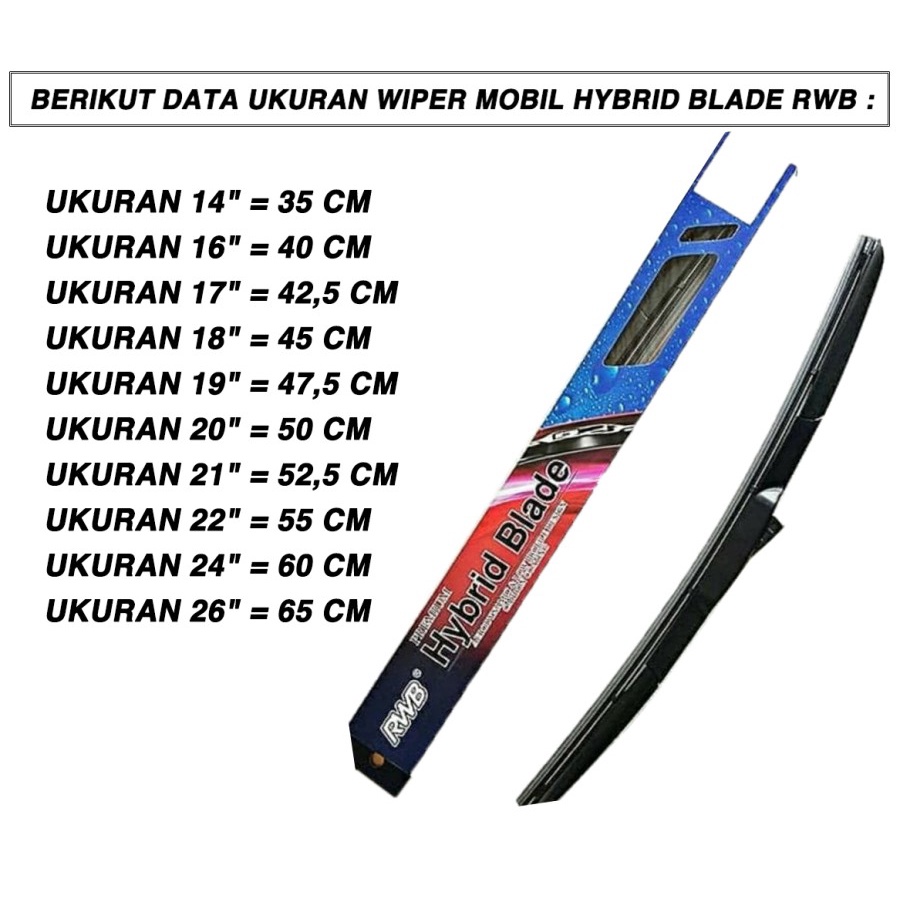 Wiper Mobil RWB Hybrid Blade Premium