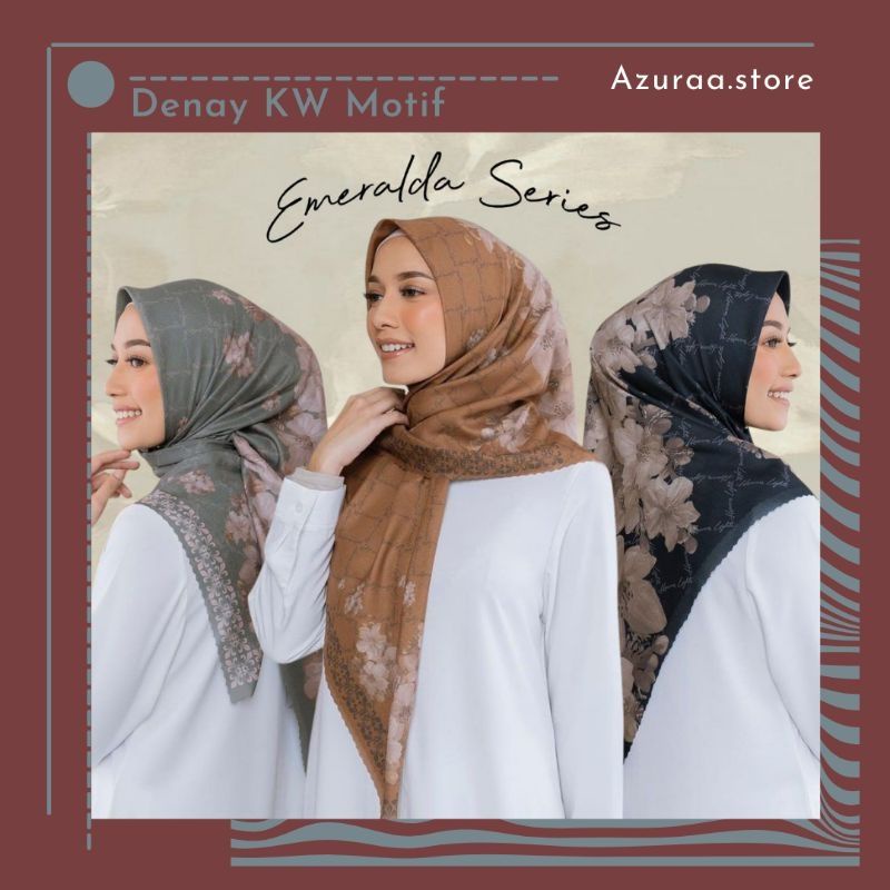 Hijab Denay KW Motif || Hijab Voal Premium || Hijab Segi Empat Motif