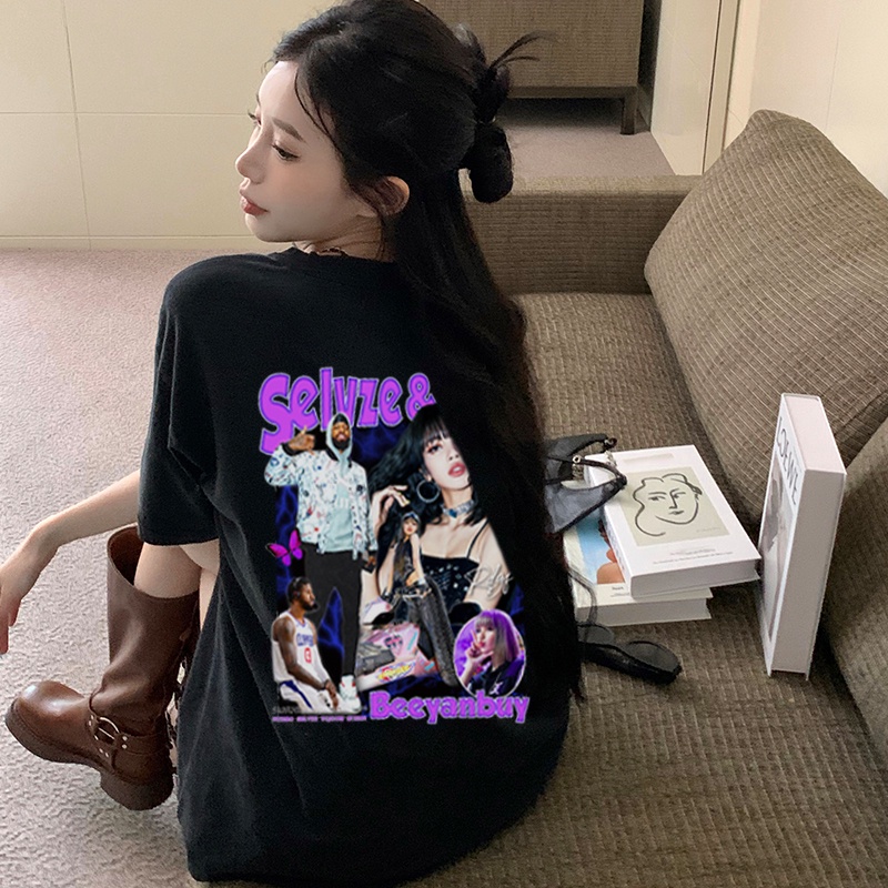 Print T-shirt Kaos Lengan Pendek LaLisa Baju Wanita Oversize Korean Style