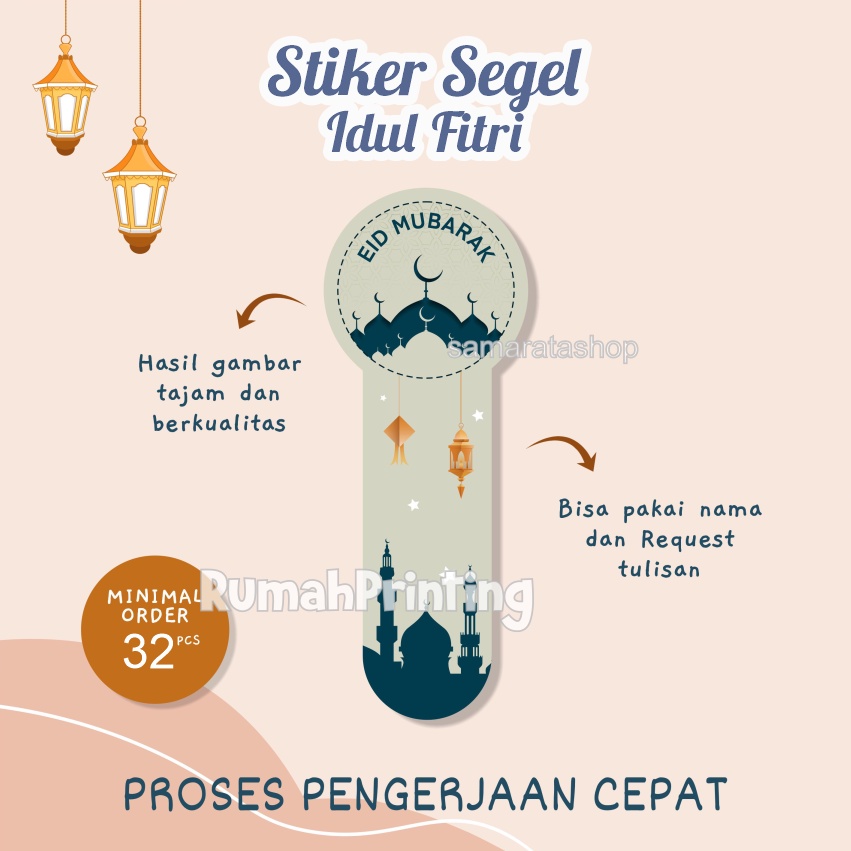 

Stiker Segel Toples Idul Fitri Stiker Lebaran Segel Seal Kue Kering Custom Model 1