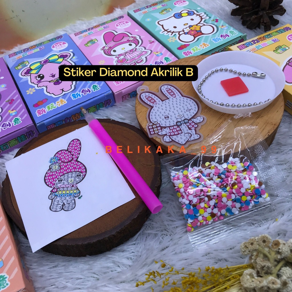 STIKER DIY TEMPEL MANIK MANIK DIAMOND AKRILIK GANTUNGAN PAINTING GLITTER KEMASAN BOX / STIKER MANIK AKRILIK GANTUNGAN / STIKER DIAMOND / STIKER GLITTER / STICKER MANIK / STICKER GLITTER / STICKER DIAMOND PAINTING / STIKER MANIK-MANIK