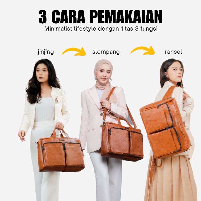 Gangga Bag by Manjua. Tas kerja, tas kuliah, tas laptop muat upto 13 inch.