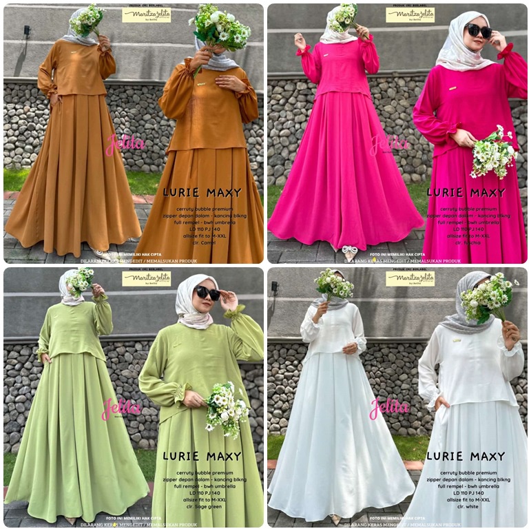 LURIE MAXY / 11.9 / BAHAN CERUTY PREMIUM / LD 110 CM / PB 140 CM / ALLSIZE JUMBO FIT M-XXL / MARITZA