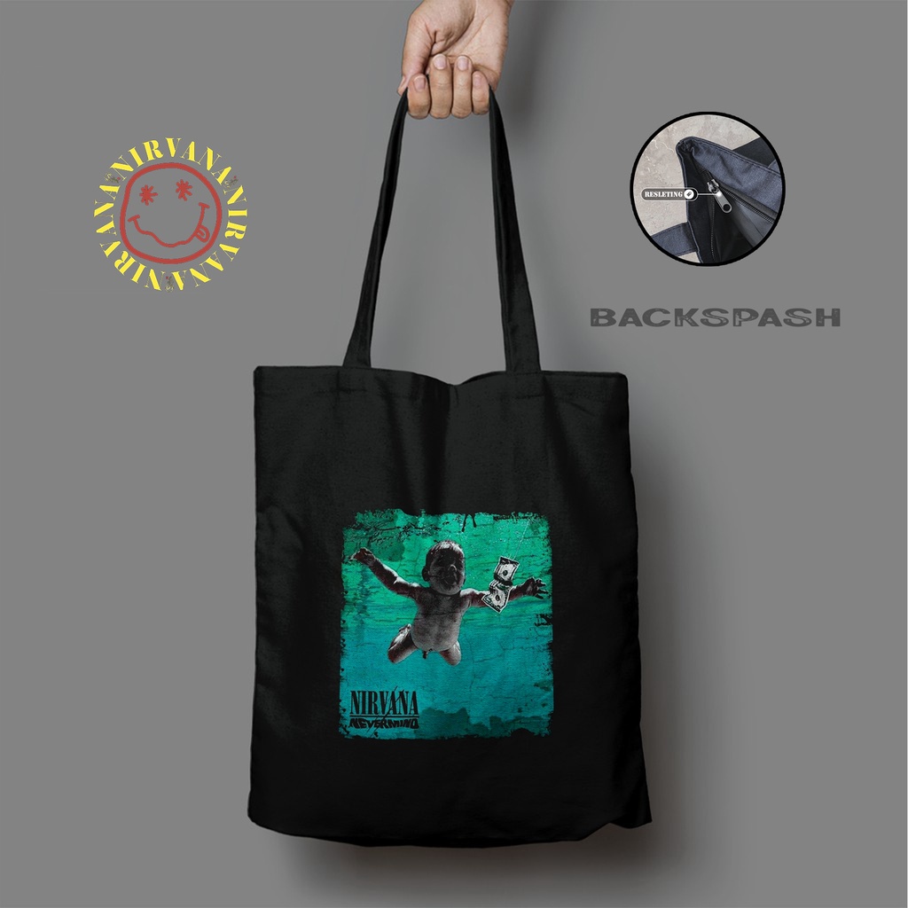 Totebag Tas Band Nirvana Kurt Cobain Custom Pria Wanita - NIRVANA