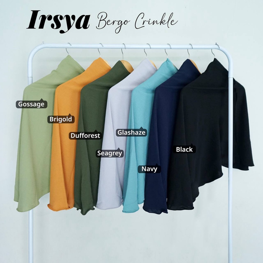 Irsya Bergo Crinkle/Jilbab Bergo Airflow Crinkle/Bergo Instan Airflow Premium