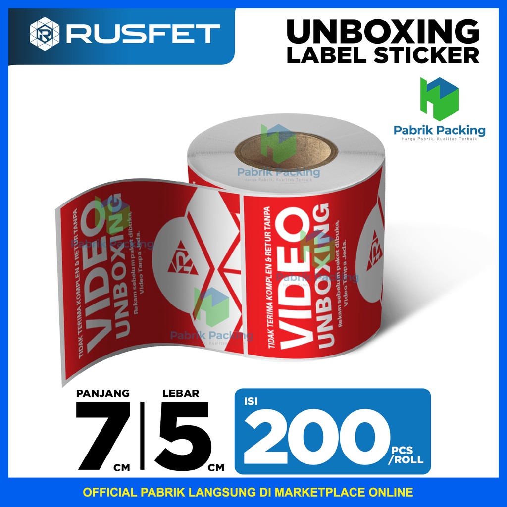 

Stiker video unboxing label video unboxing sticker unboxing roll 7x5cm