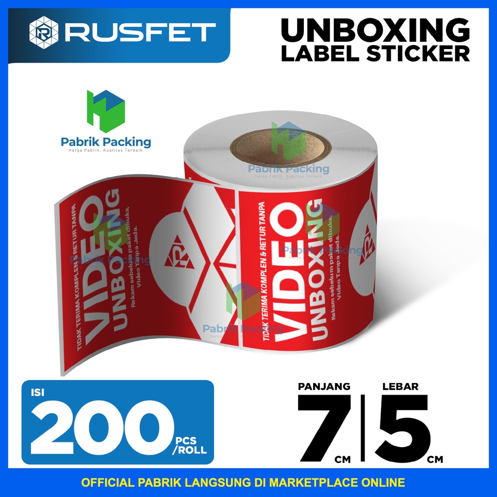 

Stiker video unboxing roll 7x5cm label video unboxing sticker unboxing