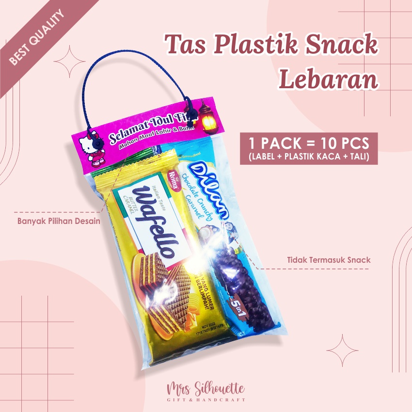 

[10 PCS] TAS PLASTIK SNACK LEBARAN / LABEL / AMPLOP / IDUL FITRI / THR