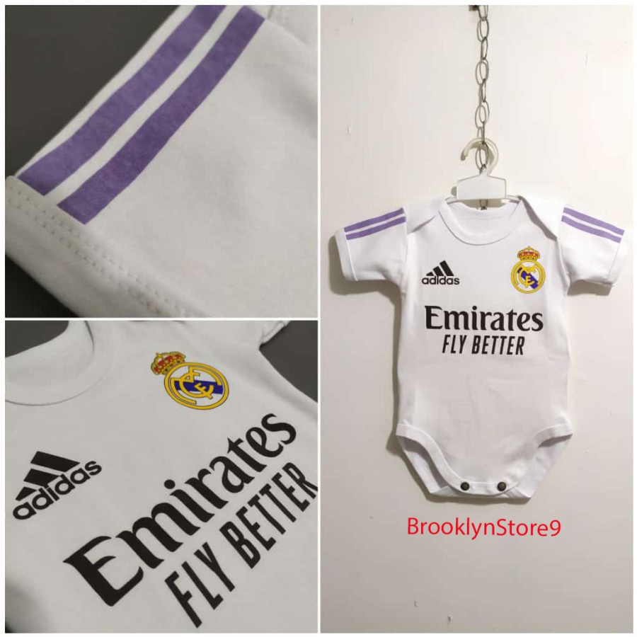 BAJU BAYI BOLA / BABY JUMPER JUMPER BOLA JERSEY BOLA BAYI MADRID 20/21 Utk Sekitar Usia Umur 2 - 10 